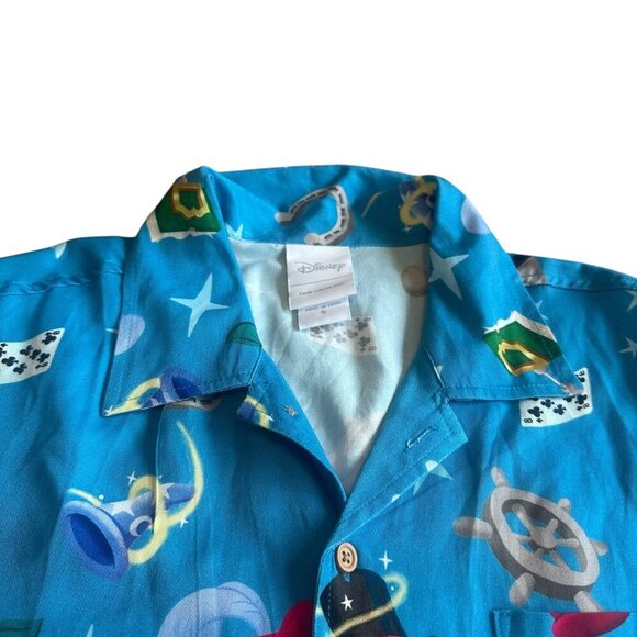 Disney 100 Character Icons Allover Print Woven Button-Up Shirt Top Small Men's - Picture 2 of 11